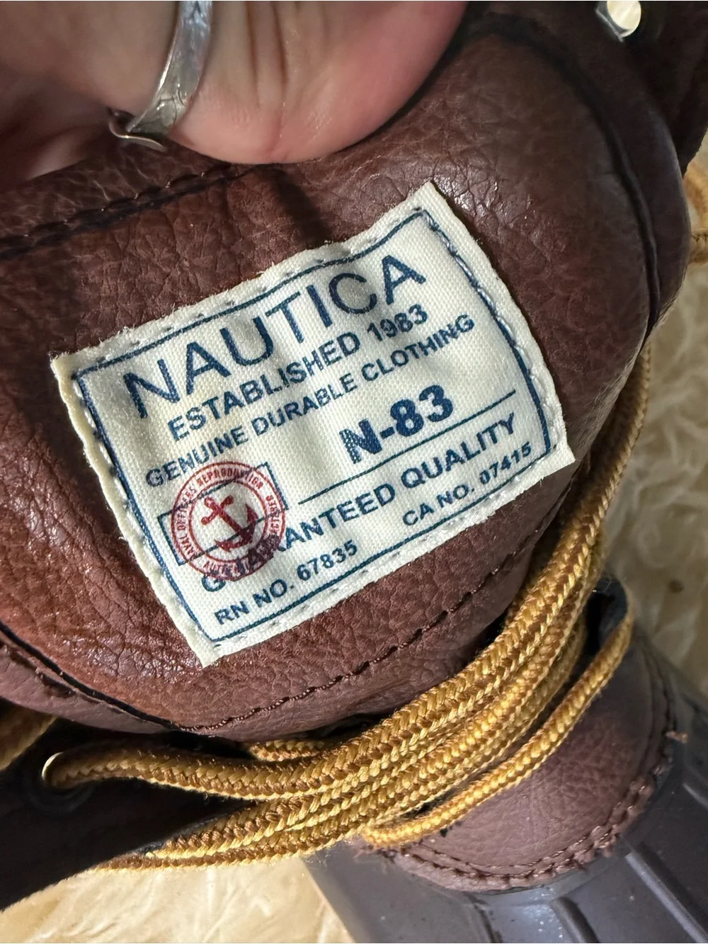 NEW Nautica Men 10 Channing leather cold weather Warm Waterproof Duck Boots shoe